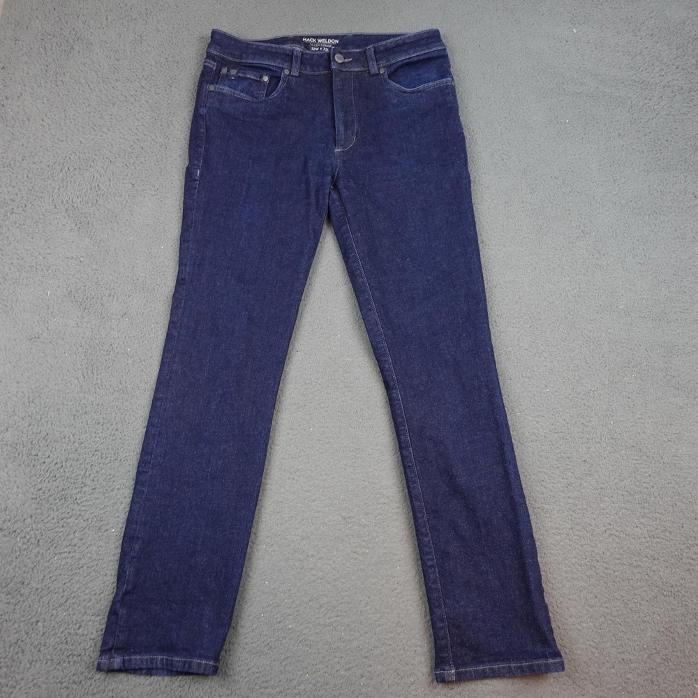 Mack Weldon Jeans Mens 32x32 Dark Wash Silver Denim Stretch Straight Leg